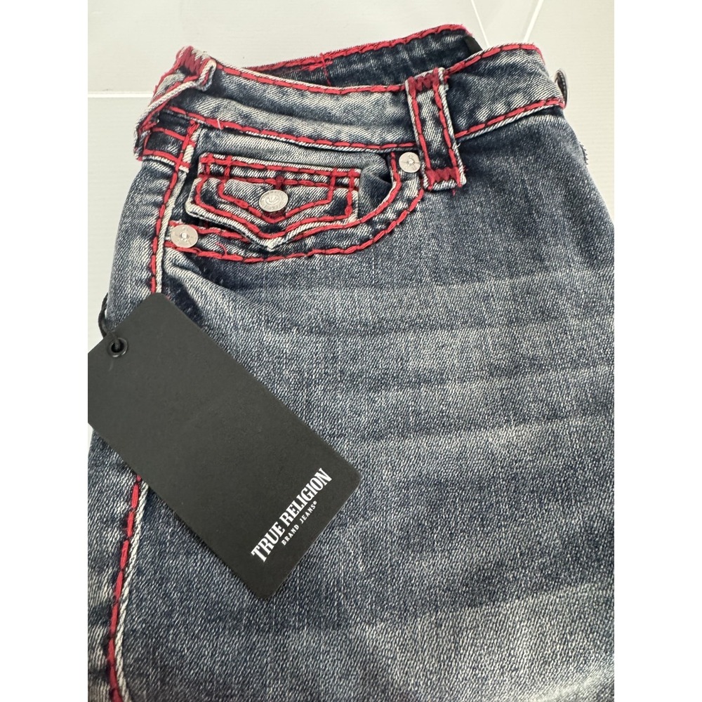 TRUE RELIGION Women's Billie Super T Mid Rise Straight Flap Denim Jeans Size 29 - Picture 6 of 8